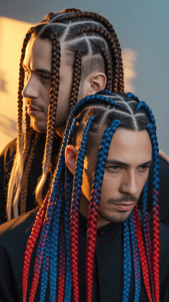 Cornrows with Colored Extensions