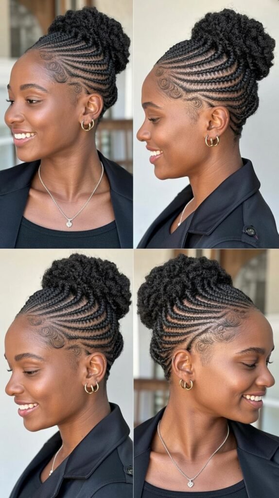 Braided Pompadour With Fade
