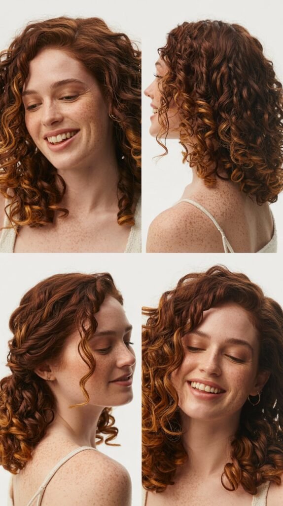 Chestnut Highlights on Auburn Curls