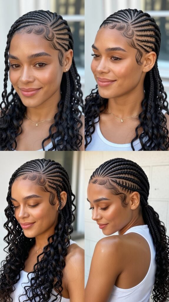 Cornrow Waves With Mid Fade