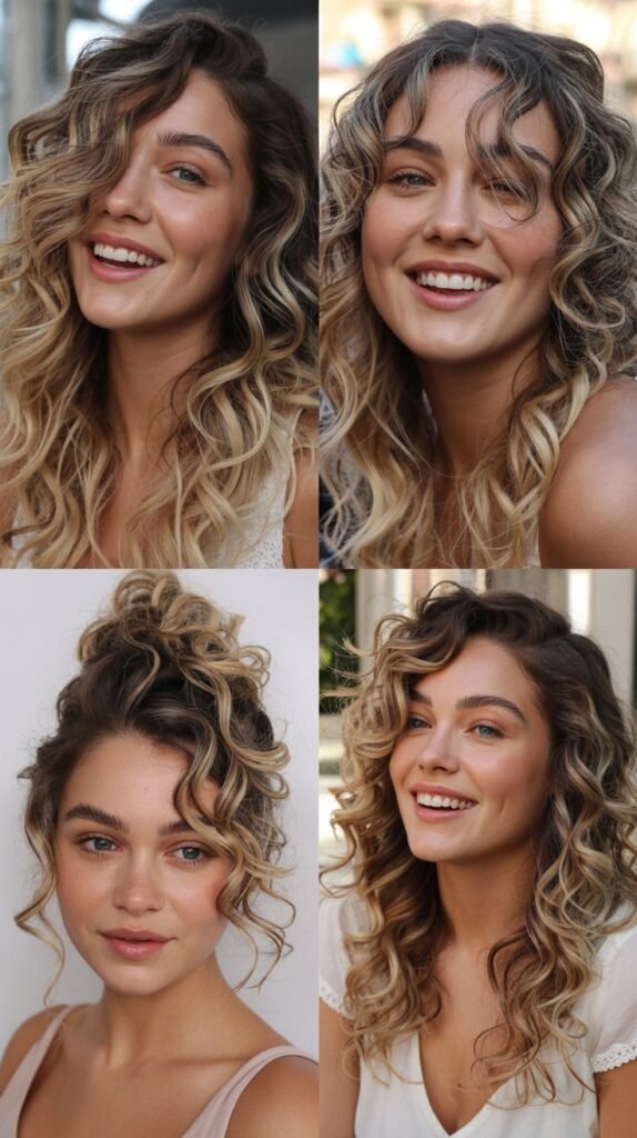 Champagne Blonde Ombre Curls