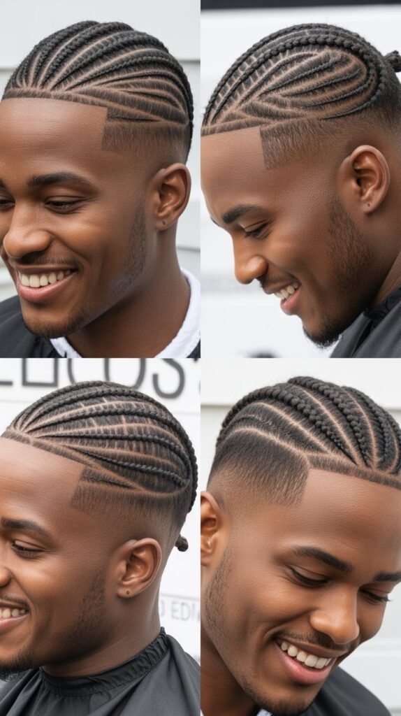 Cornrows with Fade Designs