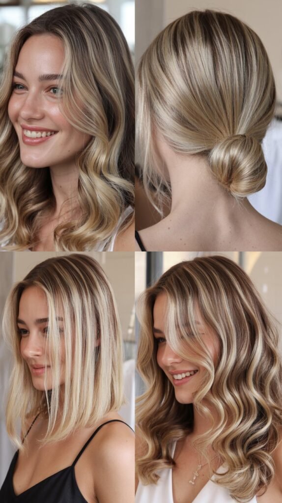 Champagne Blonde Highlights for Luxury Look