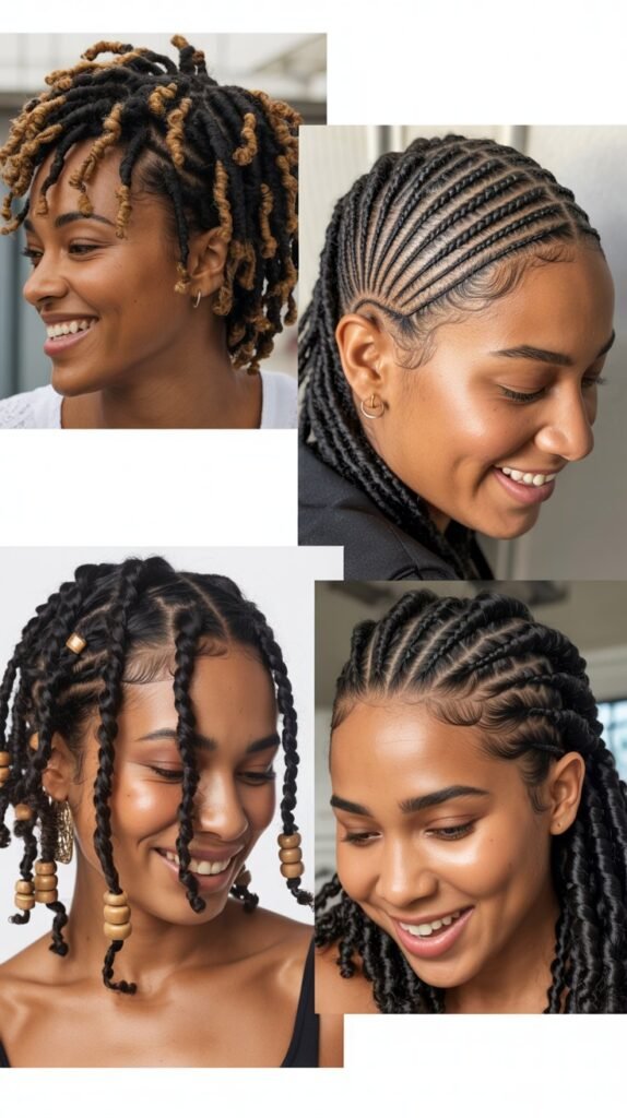 Freeform Locs-Inspired Cornrows