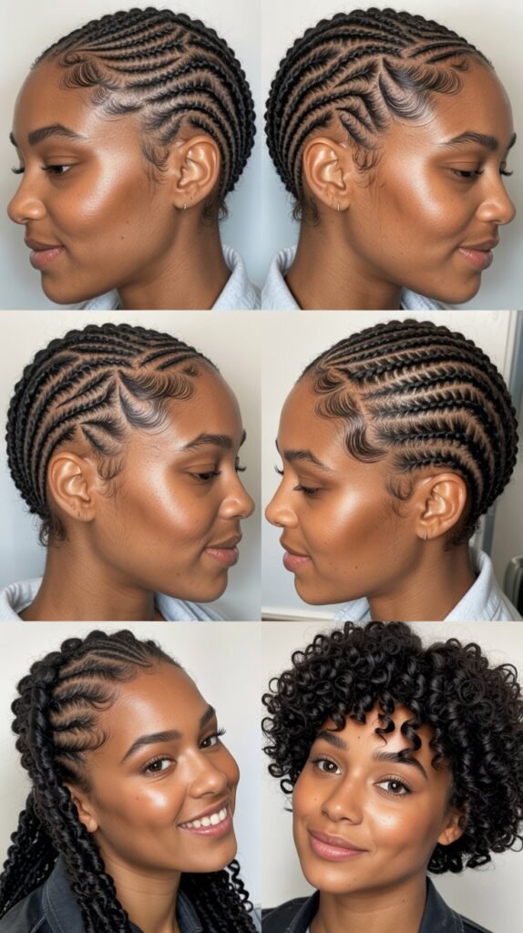 Freestyle Artistic Cornrows With Bald Fade