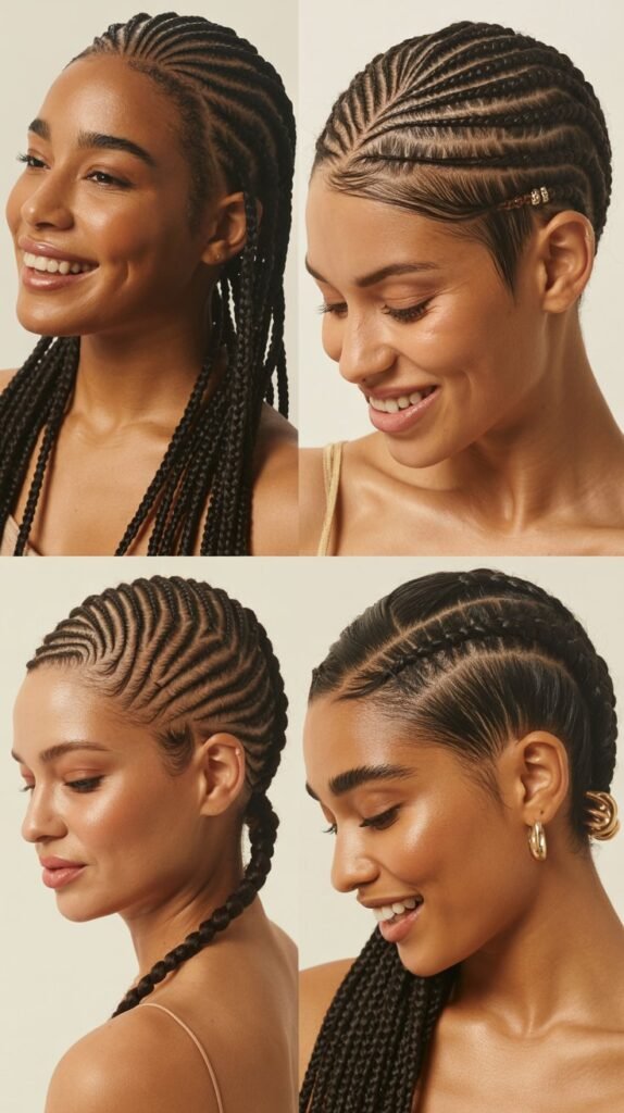 Cornrow Undercut With Hard Part