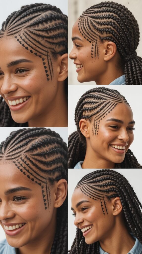 Tribal Line Work Cornrows