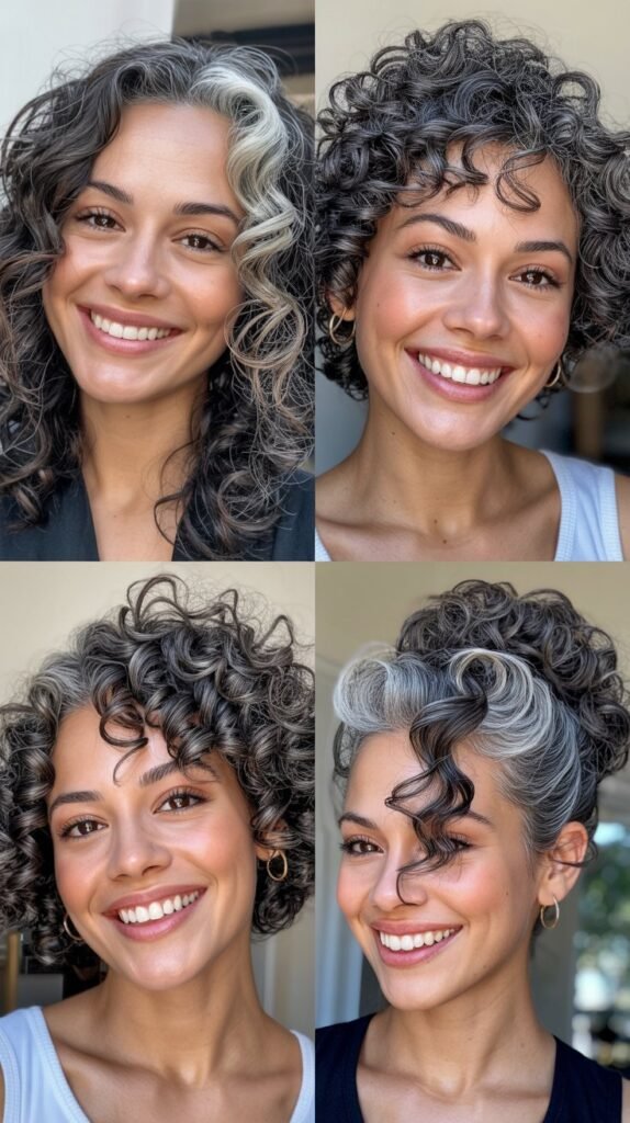  Charcoal Highlights on Gray Curls