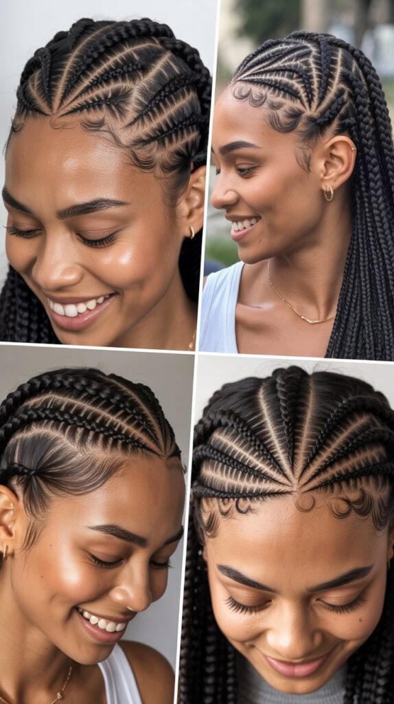 Triangular Part Cornrows