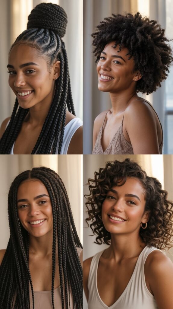 Cornrows with Braided Man Bun