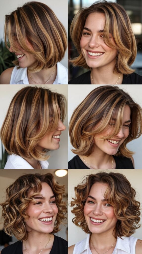 Honey Butter Highlights with Bouncy Bob Layers