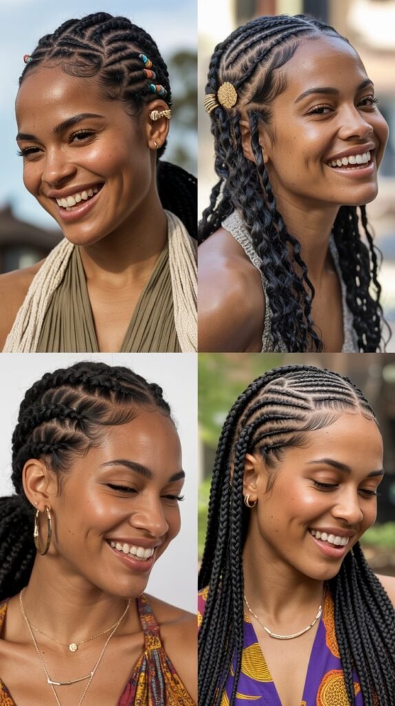 Geometric Box Pattern Cornrows