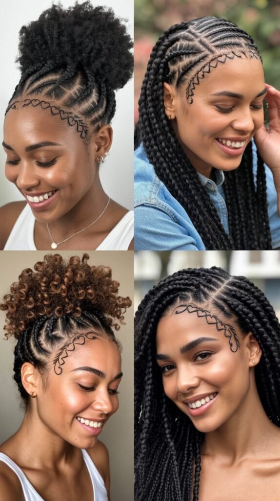 Heart with Arrow Cornrow Design