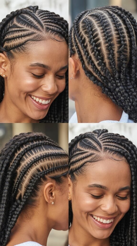 Crossed Cornrow Design