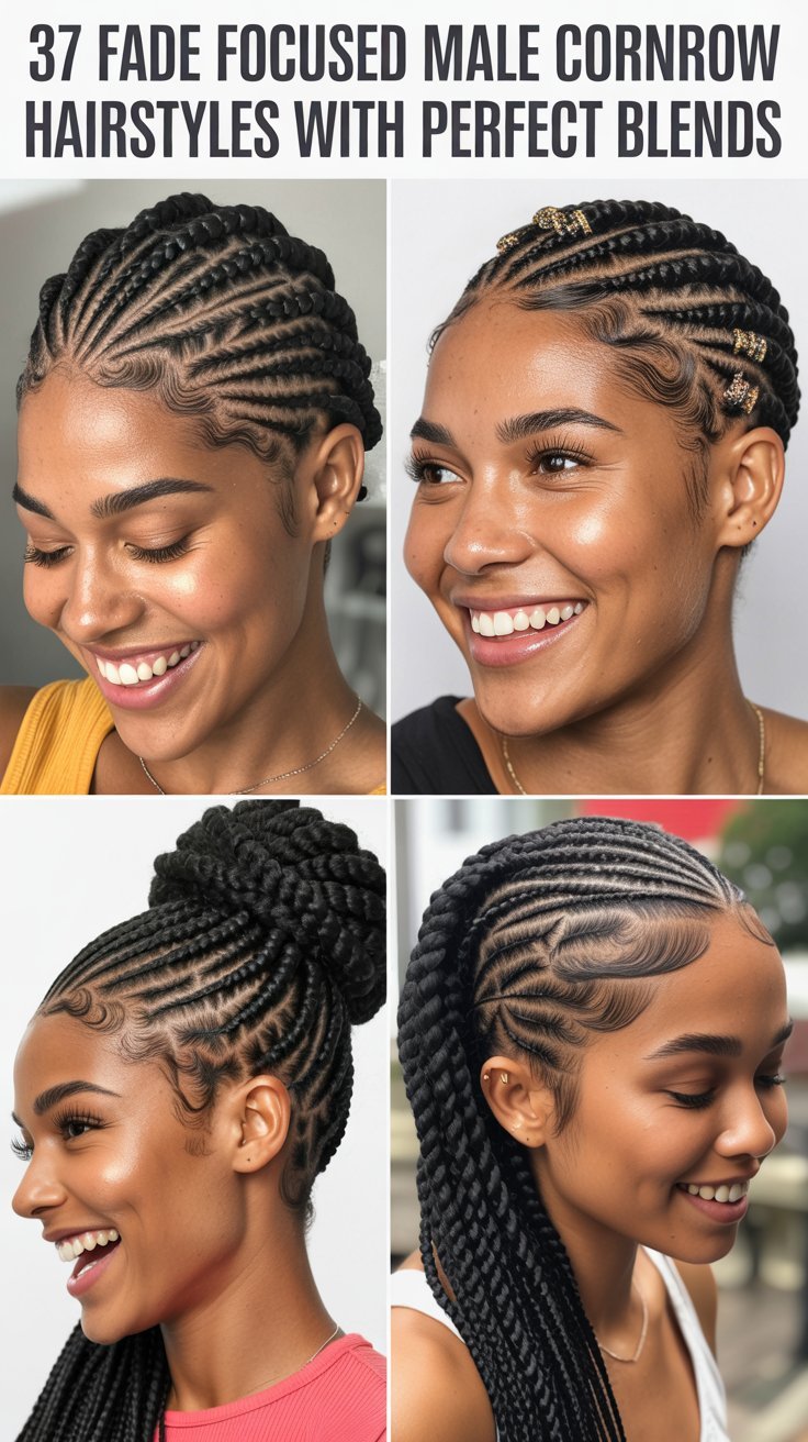 37 Fade Focused Male Cornrow Hairstyles With Perfect Blends