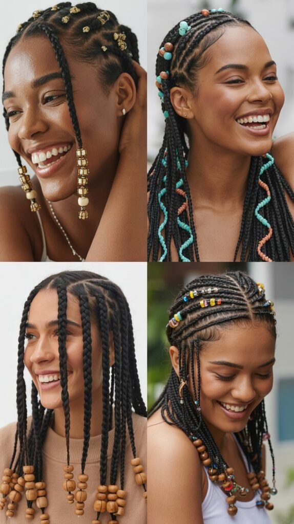 Cornrows with Beads