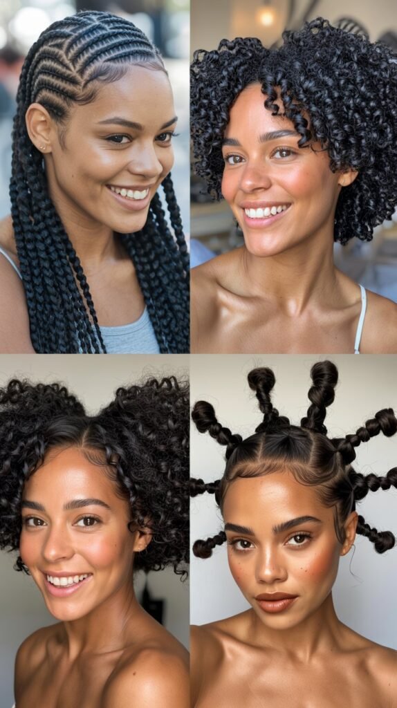 Cornrows with Design Shaved on Sides