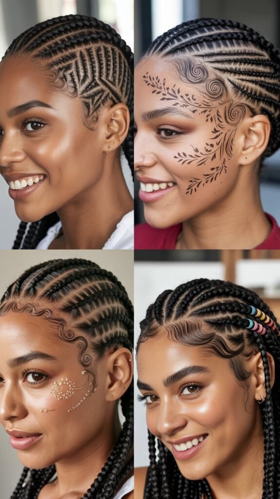 Cornrow Undercut with Design Etching