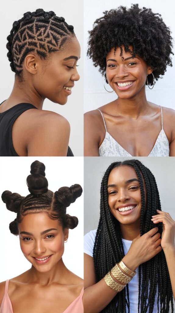 Negative Space Cornrow Design