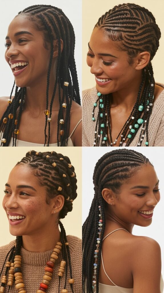 Cornrows with Beads
