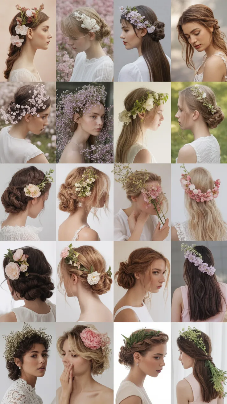27 Romantic Spring Hairstyles with Fresh Flowers