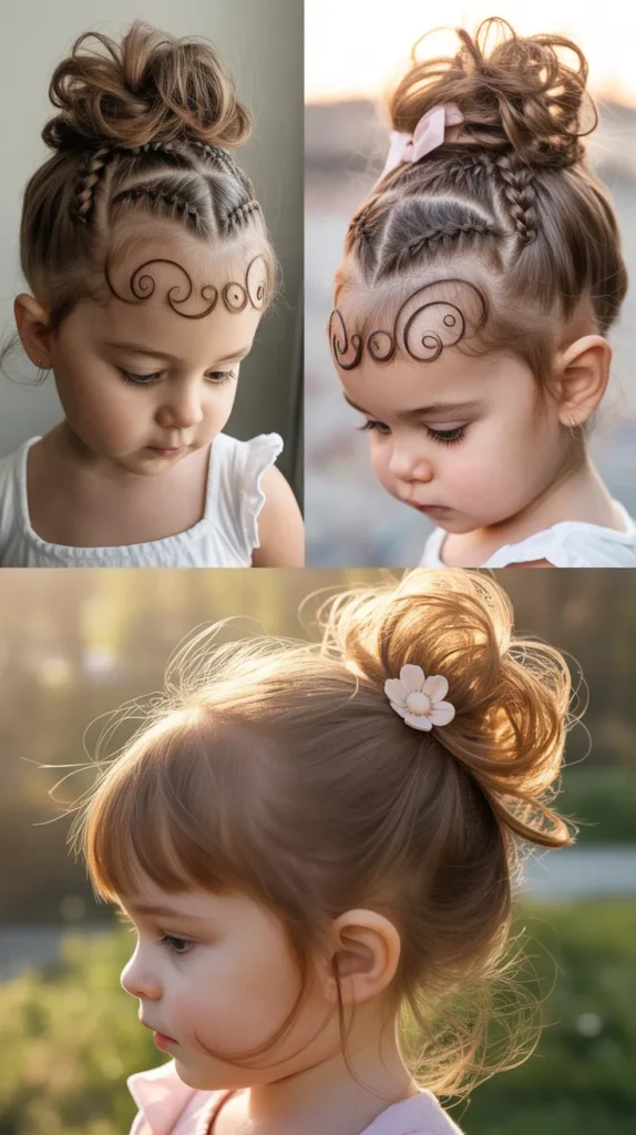 Messy Bun with Baby Hair Design