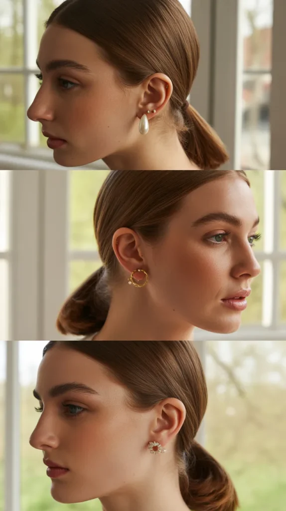 Straight Hair Tucked Behind One Ear