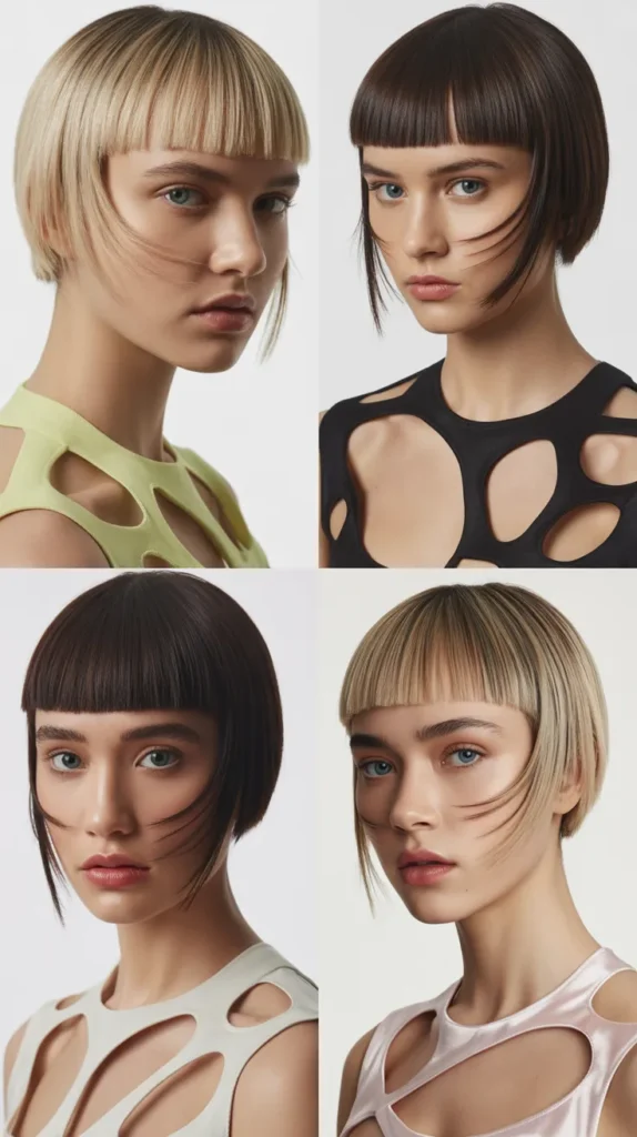 Straight Blunt Cut with Micro Bangs