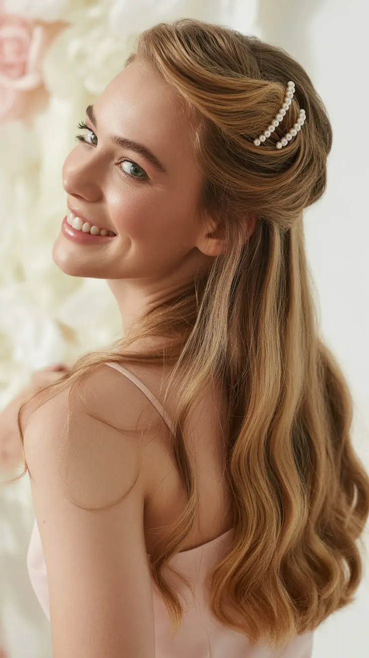 30 Dreamy Half-Up Prom Hairstyles for Long Hair