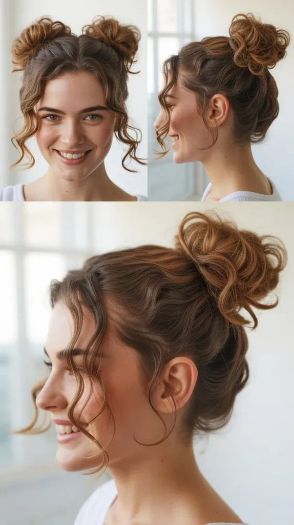 Space Buns with Curled Ends