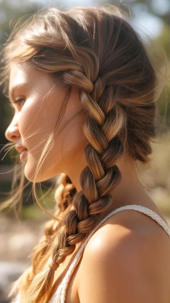 🌿 Bohemian Rope Braid with Loose Ends