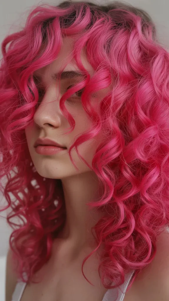 Hot Pink Tight Ringlets
