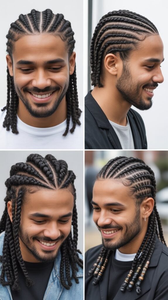 Cornrows with Natural Hair Length