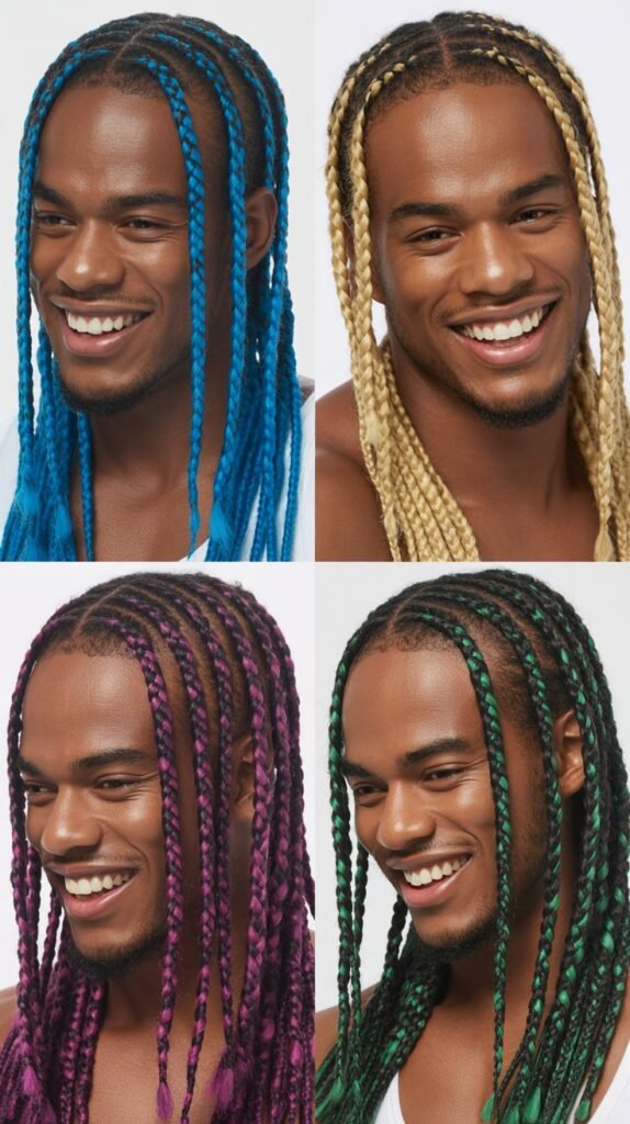 Cornrows with Color Extensions