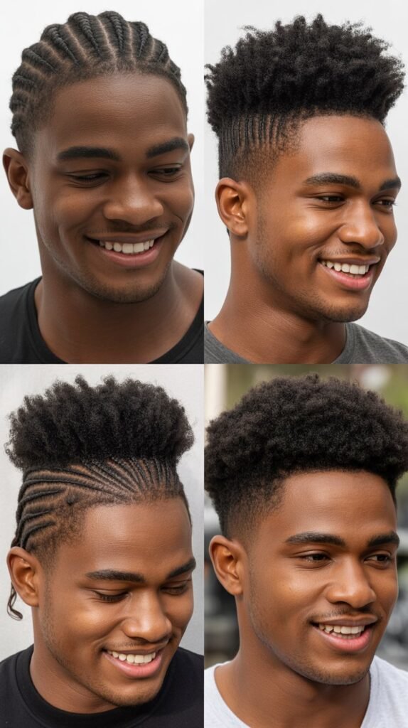 Cornrows with Natural Afro Top