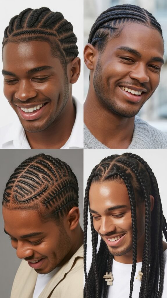 Box Braids to Cornrow Combination