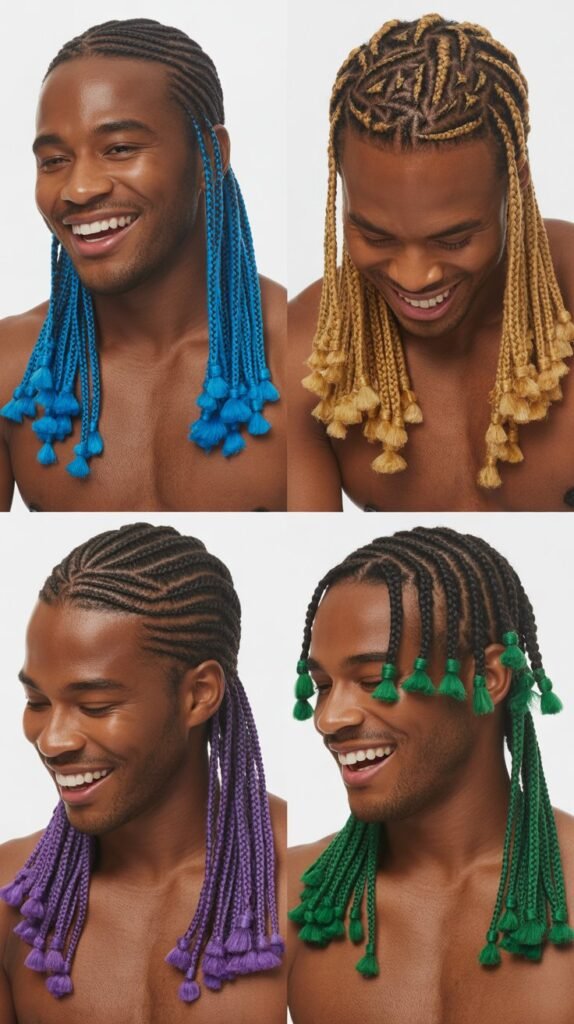 Cornrows with Colored Extensions