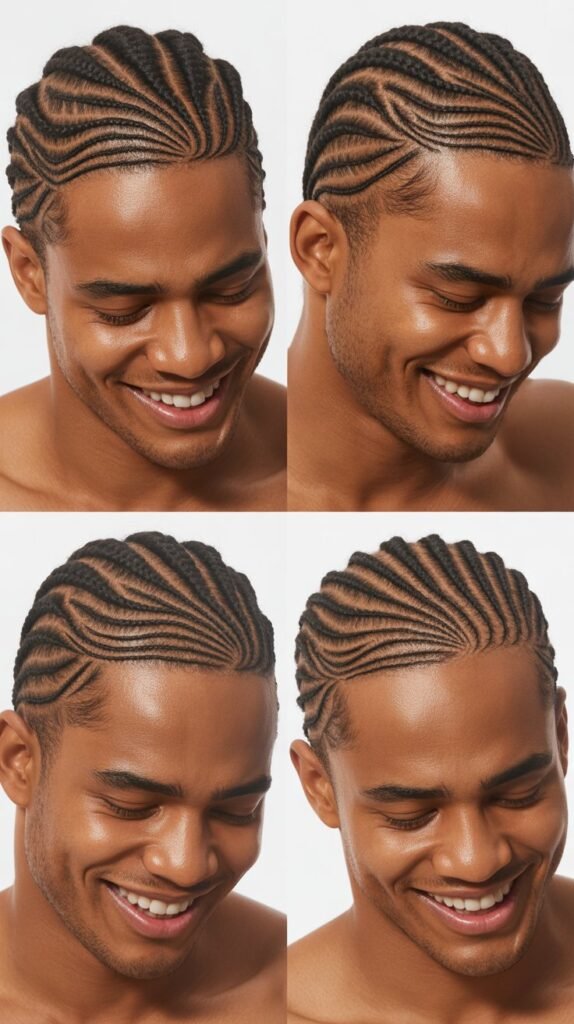 Curved Line Flow Cornrows