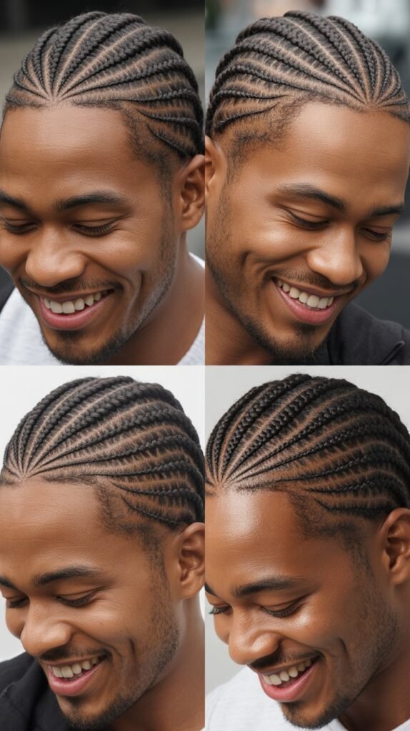 Classic Zigzag Side Part Cornrows