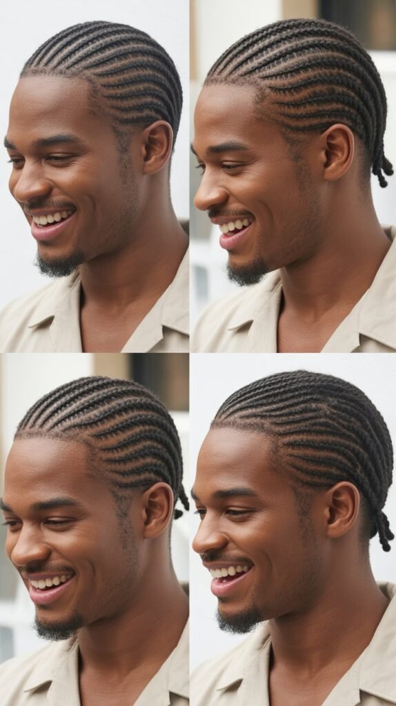 Minimalist Side-Swept Cornrow Design