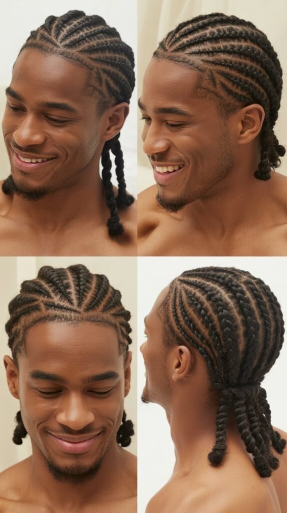 Cornrows with Twisted Ends