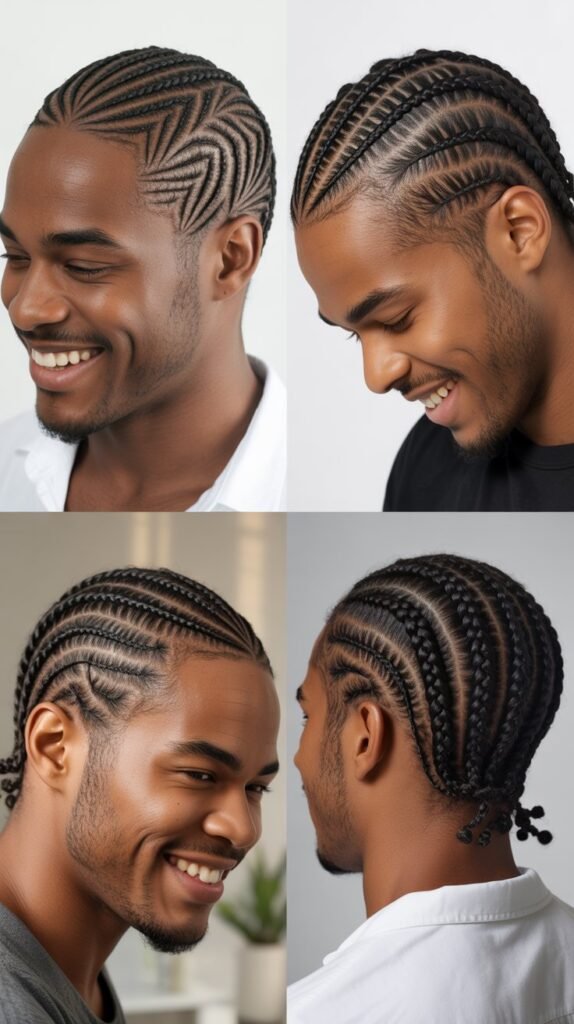 Asymmetrical Cornrow Designs
