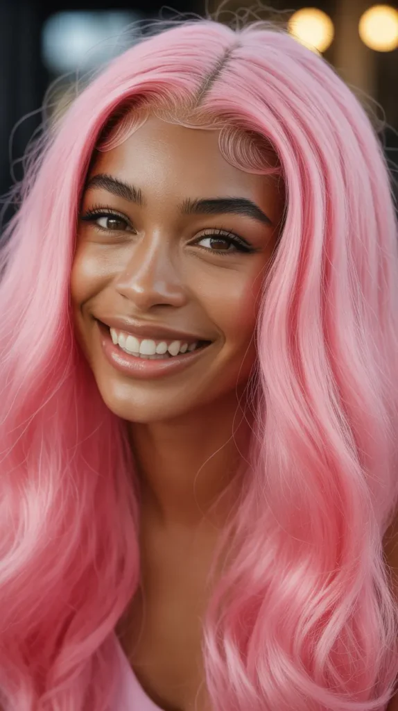 Pink U-Part Wig