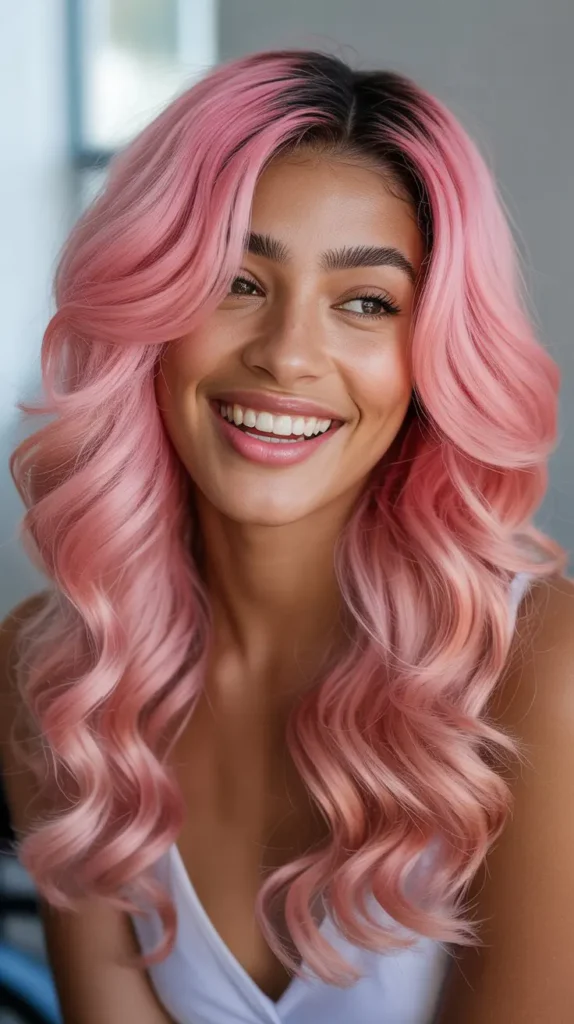 Pink Ombre Loose Wave Wig