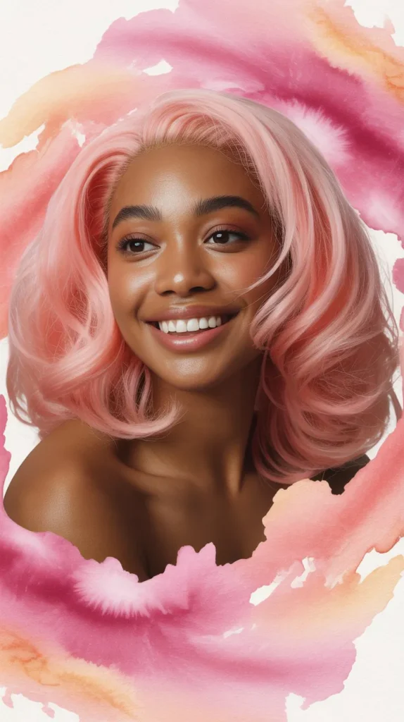 Pink Watercolor Wig