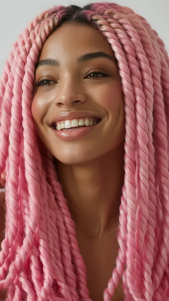 Pink Senegalese Twist Wig