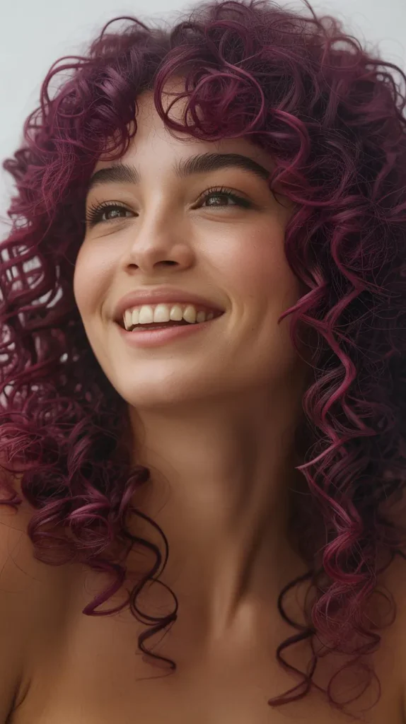 Deep Magenta Coiled Curls