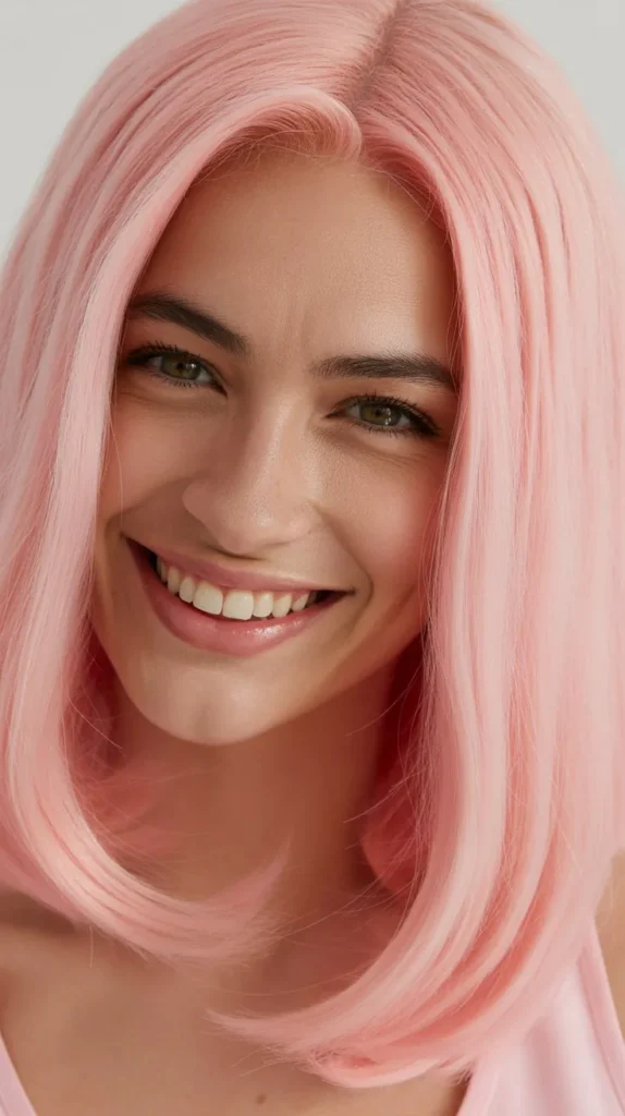 Classic Bone-Straight Baby Pink Wig