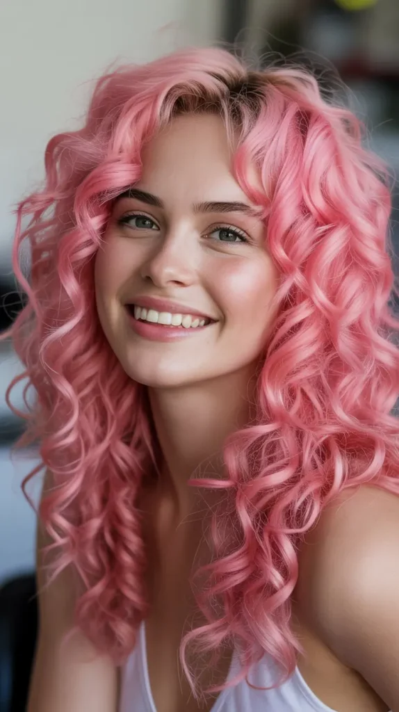 Candy Pink Voluminous Curls