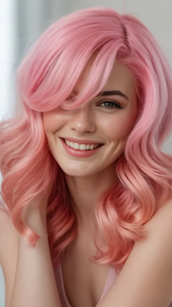 28 Gorgeous Pink Wig Hairstyles with Side Part